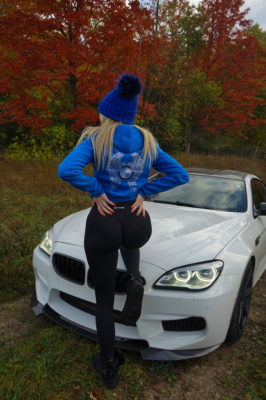 Radiant Blue Fur Pom Beanie - Bimmer Angels