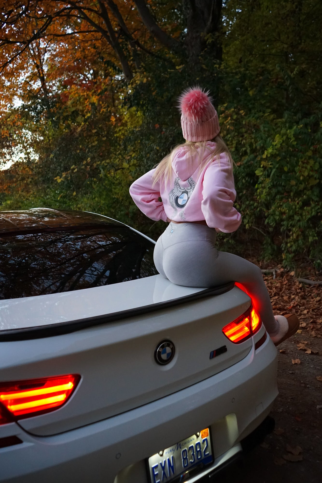 Rose Pink Fur Pom Beanie - Bimmer Angels