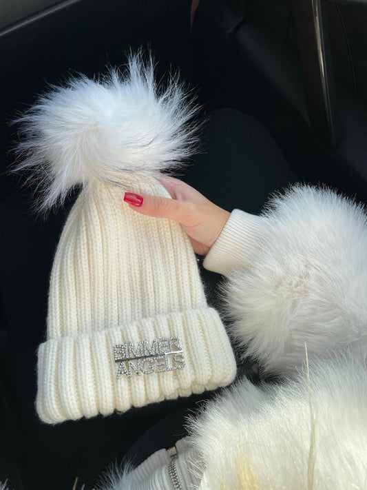 Bimmer Angels White Beanie