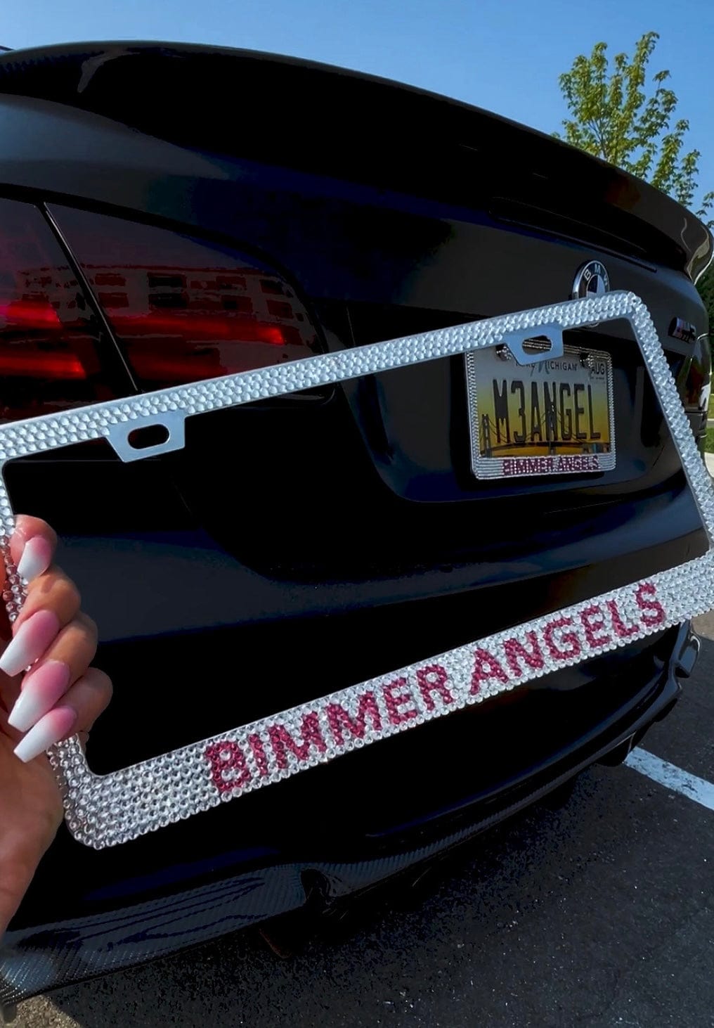 Shimmer & Drive License Plate Frame - Bimmer Angels