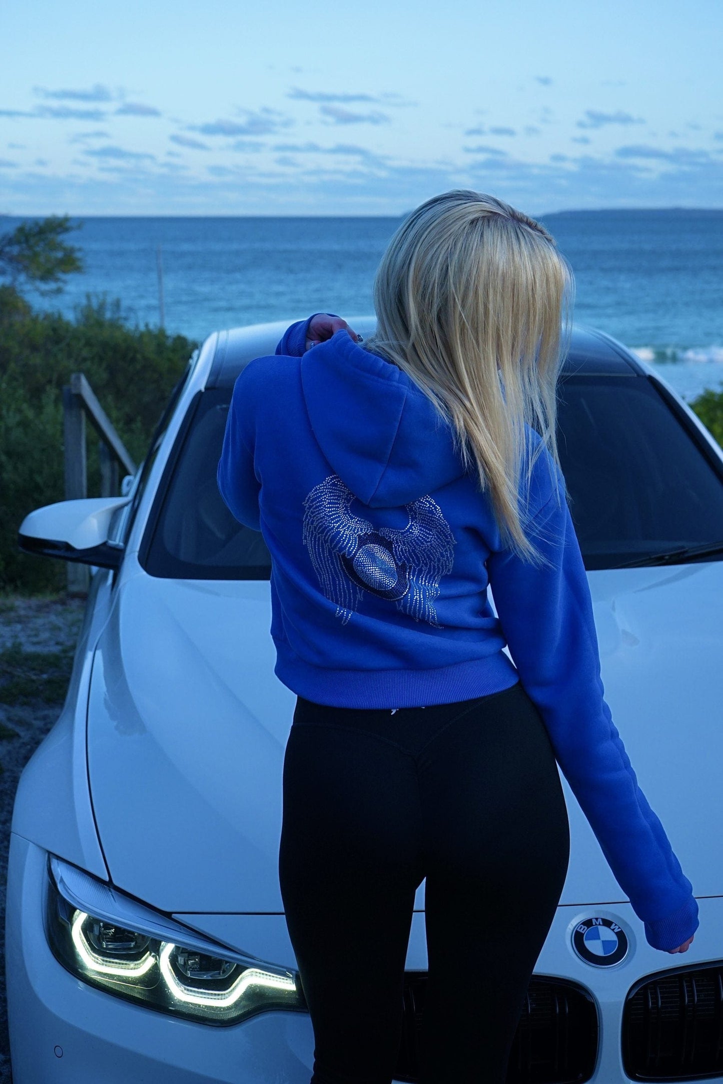 BMW Angel Women's Blue Hoodie - Bimmer Angels