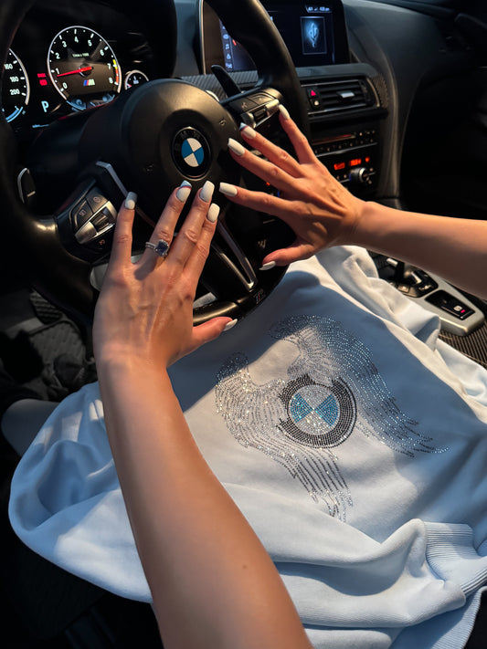 New Baby Blue Bimmer Angel Hoodie