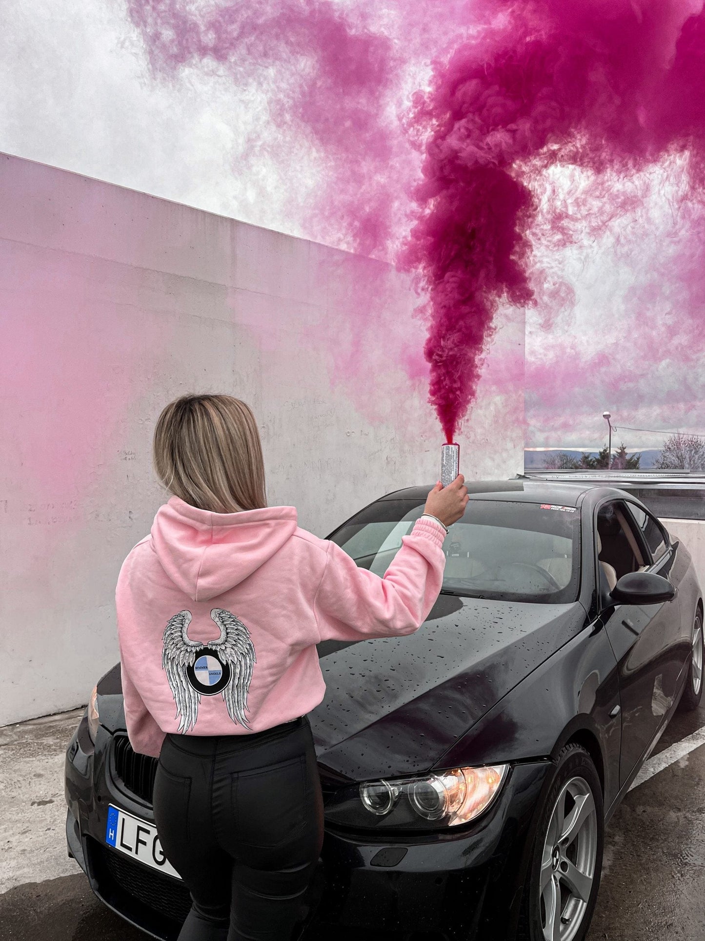 Pink BMW Angel Hoodie - Bimmer Angels