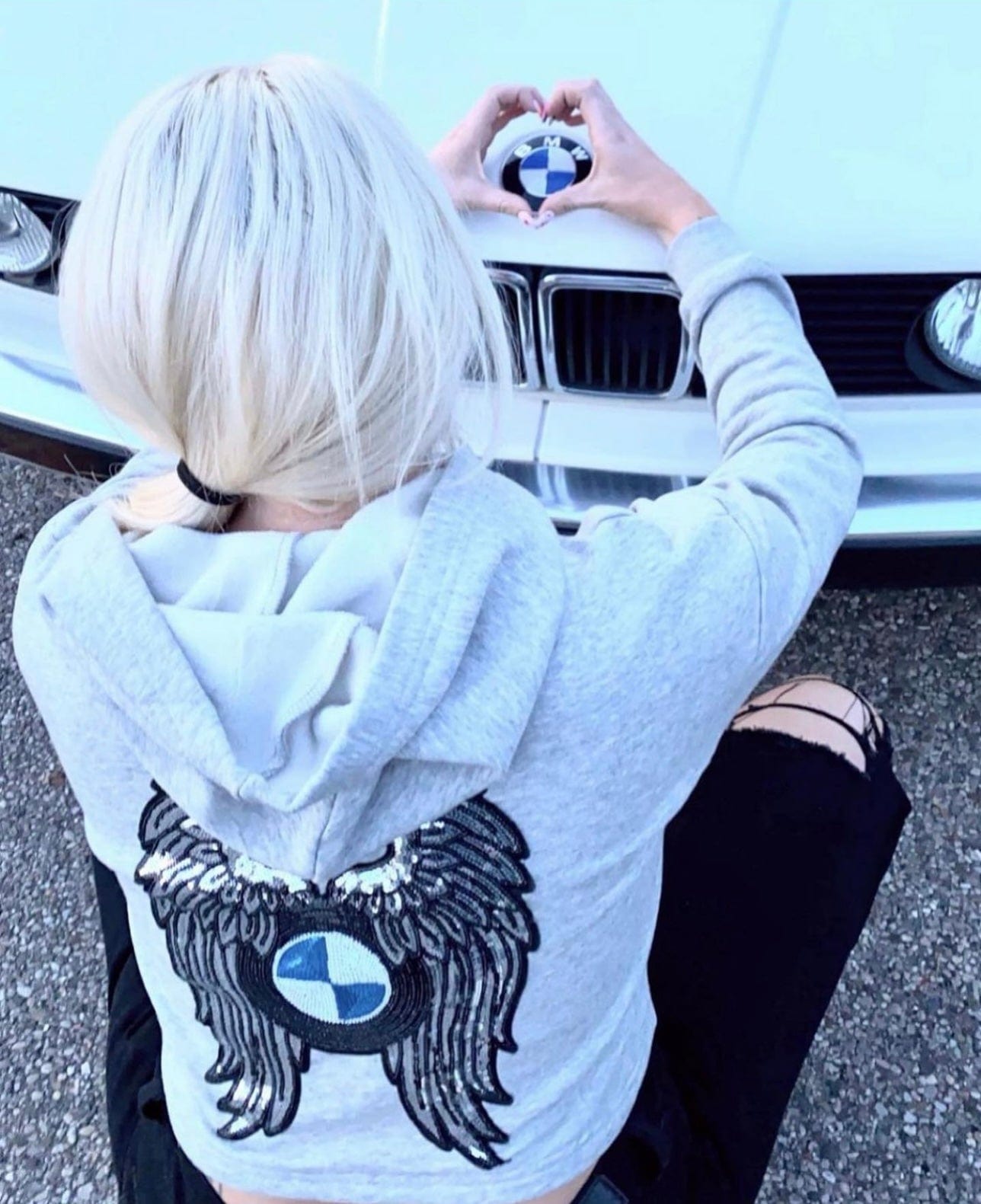 Bimmer Angel Grey Hoodie