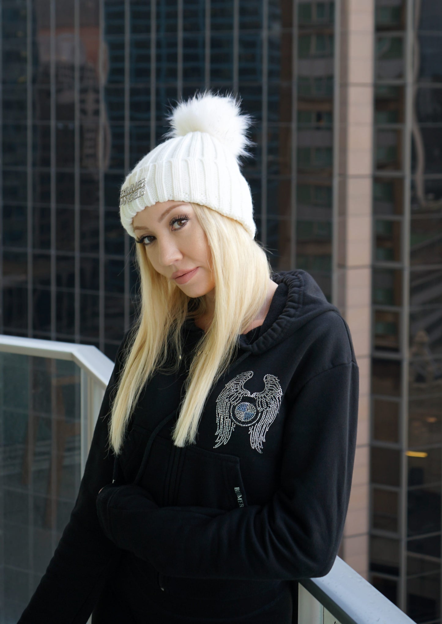 Bimmer Angels White Beanie