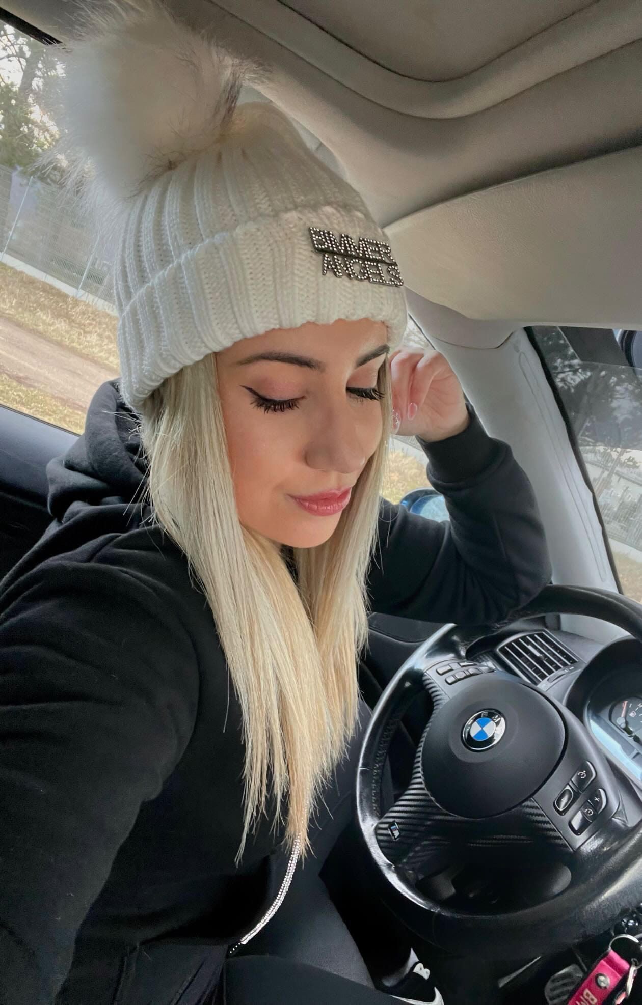 Bimmer Angels White Beanie